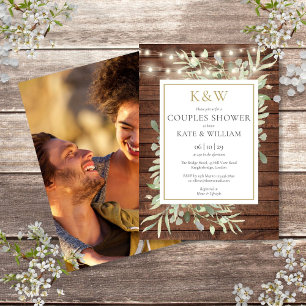 Invitation de douche de couples de monogramme de v