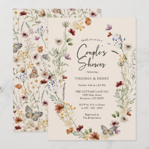 Invitation de douche de couples florale Boho