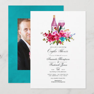 Invitation de douche de couples florale Boho Chic