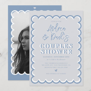 Invitation de douche de couples rétro