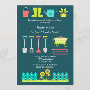 Invitation de douche de jardin et de pelouse Love