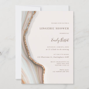 Invitation de douche de lingerie en marbre d'agate