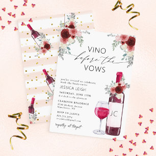 Invitation de douche de mariage au vin avant les v
