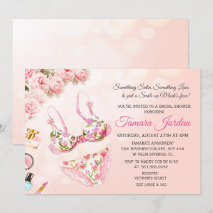 Invitation de douche de mariage lingerie florale