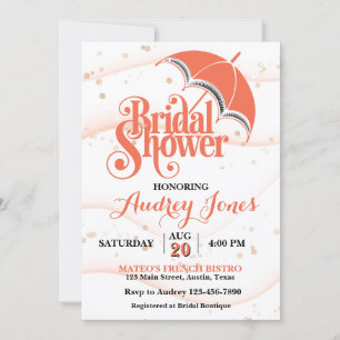 Invitation de douche de mariée au parapluie gingem