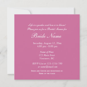 Invitation de douche de mariée aux fleurs d'oeille
