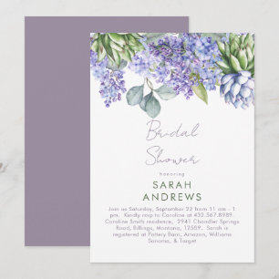 Invitation de douche de mariée aux lilas