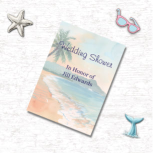 Invitation de douche de mariée côtière de plage 
