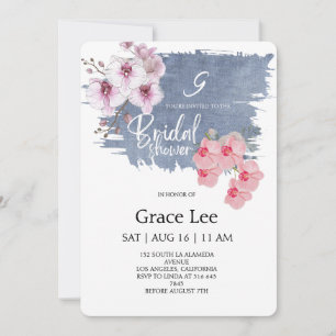 Invitation de douche de mariée en denim rustique