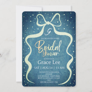 Invitation de douche de mariée en denim rustique