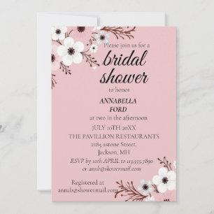 Invitation de douche de mariée florale