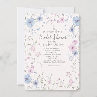 Invitation de douche de mariée florale aquarelle