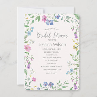 Invitation de douche de mariée florale aquarelle