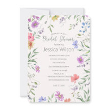 Invitation de douche de mariée florale aquarelle