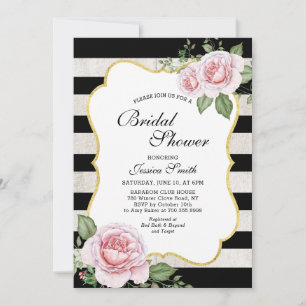 invitation de douche de mariée florale shabby chic