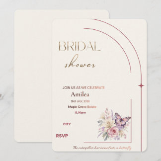 Invitation de douche de mariée minimaliste élégant