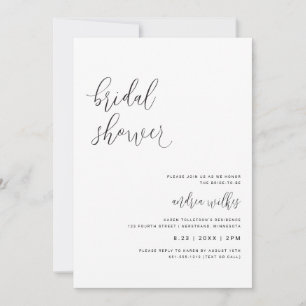 Invitation de douche de mariée moderne avec QR Cod