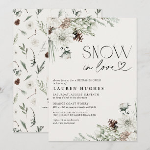 Invitation de douche de mariée QR Snow in Love Eve