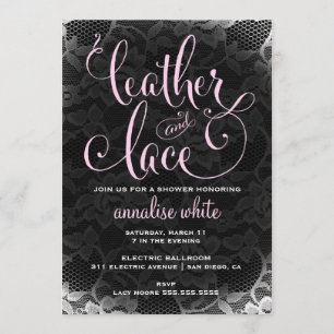Invitation de douche du cuir 311 et de la dentelle