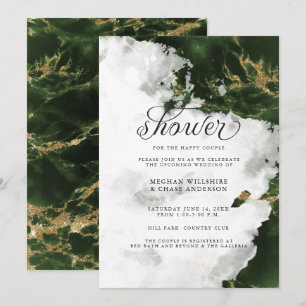 Invitation de douche   Emerald Green Watercolor Ge