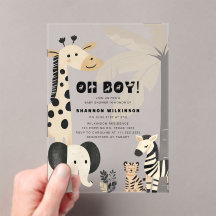 Invitation de douche en acrylique pour bébé garçon