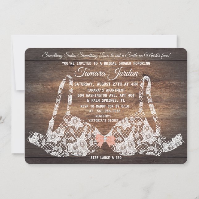 Invitation de douche en lingerie de soutien-gorge  (Devant)