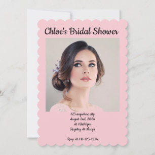 INVITATION DE DOUCHE EN PINK BRIDAL PHOTO PERSONNA