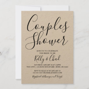 Invitation de douche Kraft Couples moderne