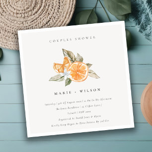 Invitation de douche minimal Boho Boho Foliage cou