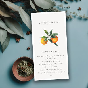 Invitation de douche minimal orange
