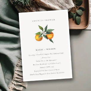 Invitation de douche minimal orange
