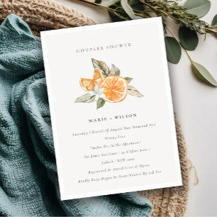 Invitation de douche minimal orange