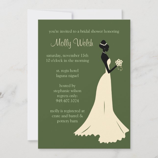 Invitation de douche nuptiale (Devant)