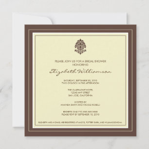 Invitation de douche nuptiale à cadre simple (ivoi