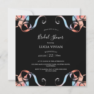 Invitation de douche nuptiale à voie noire et lact