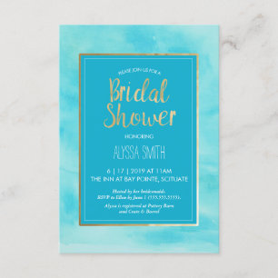 Invitation de douche nuptiale - Aquarelle, Plage,