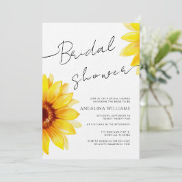 Invitation de douche nuptiale Aquarelle Tournesol