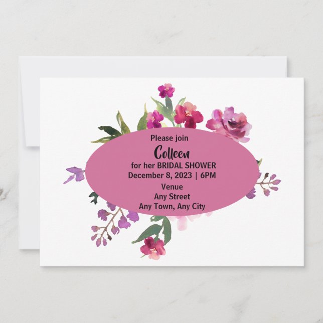 Invitation de douche nuptiale avec texte modifiabl (Devant)