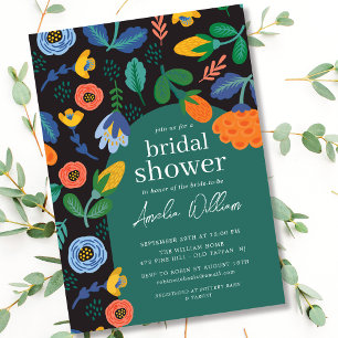 Invitation de douche nuptiale colorée amusante