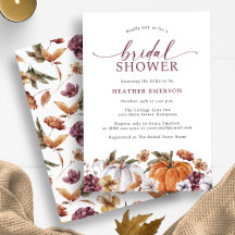 Invitation de douche nuptiale d'automne