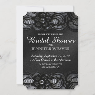 Invitation de douche nuptiale dentelle noire et sa