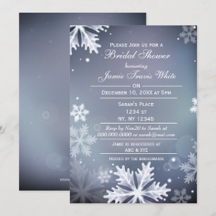 Invitation de douche nuptiale d'hiver bleu et arge