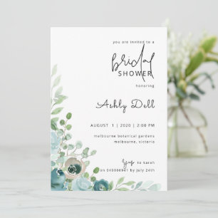 Invitation de douche nuptiale Dusty Blue