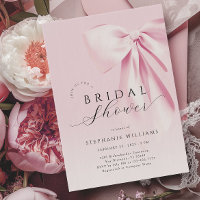 Invitation de douche nuptiale Elégante Bow rose