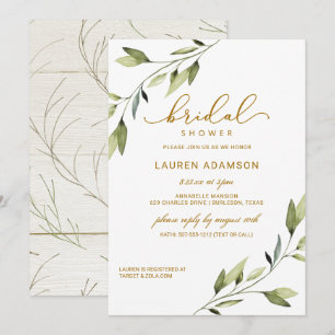 Invitation de douche nuptiale - Elégante Fairytale