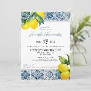 Invitation de douche nuptiale en carreaux de citro