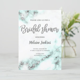 Invitation de douche nuptiale en marbre turquoise