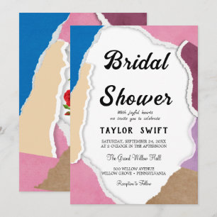 Invitation de douche nuptiale en papier découpé su