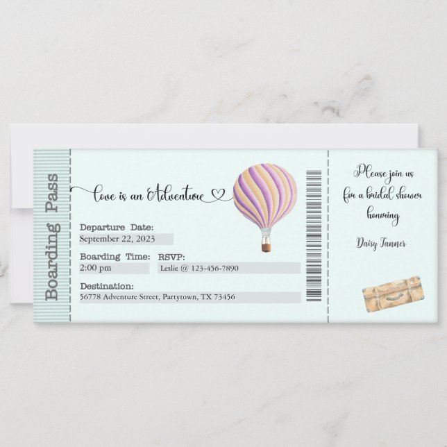 Invitation de douche nuptiale, Fête des mariées d' (Devant)