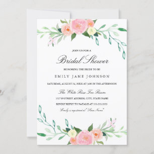 Invitation de douche nuptiale Fleur sauvage d'aqua